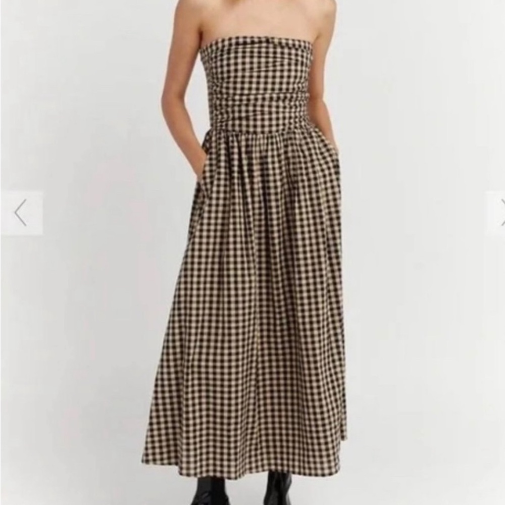 ISO DISSH GINGHAM TUBE DRESS